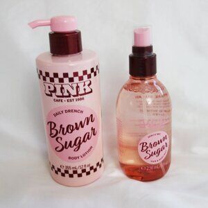 Victoria's Secret PINK Brown Sugar Lotion & Mist Set NEW Warm Cozy